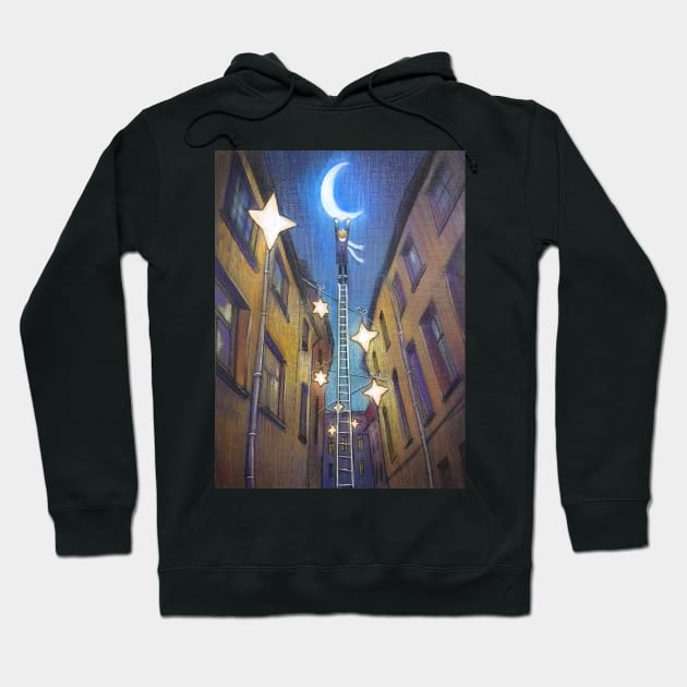 Riga Street of Stars Hoodie by illustore